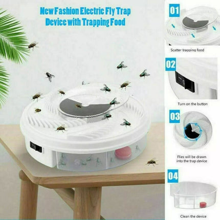 Insect Killer Fly Trap Electric Catcher Bug with Trapping Food White USB Cable