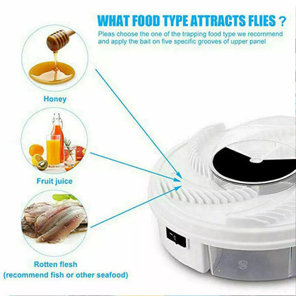 Insect Killer Fly Trap Electric Catcher Bug with Trapping Food White USB Cable