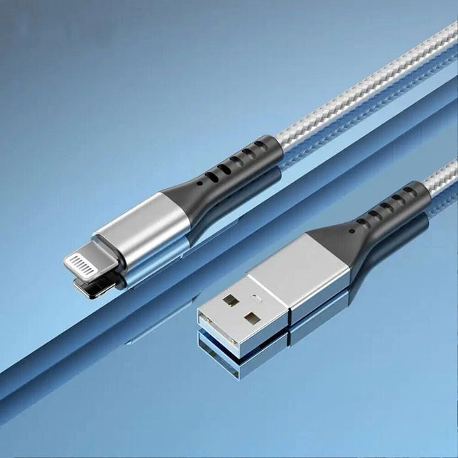 Silver MFi Certified USB Charging Lightning Cable For Apple iPhone 14 13