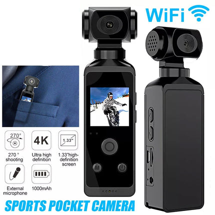 Handheld Action Camera 4K 270° Rotatable 30M Waterproof WIFI Pocket Camera