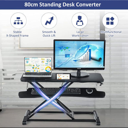 Standing Desk Laptop Riser Height Adjustable Stand Up Sit Stand Computer Shelf