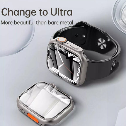 Transform to Ultra For Apple Watch Case iWatch 10 9 46mm 42mm Screen Protector Titanium Gold