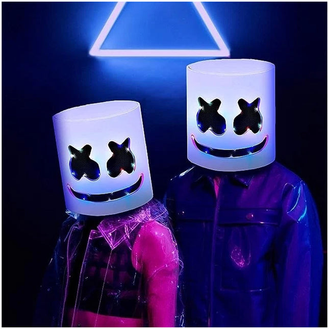 Halloween LED Light Up Mask Full Head DJ Mask Singer Costume Cosplay Party Mask