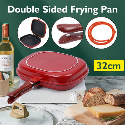 32cm Double-Sided Frying Pan Frying Pan Non-Stick Pancake Toast Baking Tool