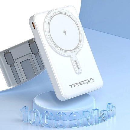 White 10000mAh Power Magnetic Bank Wireless Charging Portable Charger for iphone