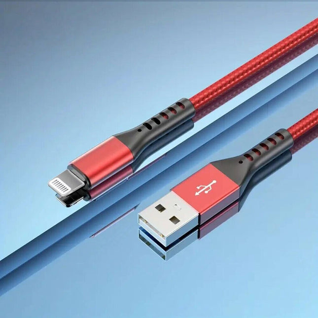 Red MFi Certified USB Charging Lightning Cable For Apple iPhone 14 13