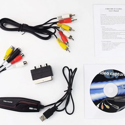 Video Grabber Capture Card Hi8 VCR VHS to Digital DVD Converter, Windows 10 Mac