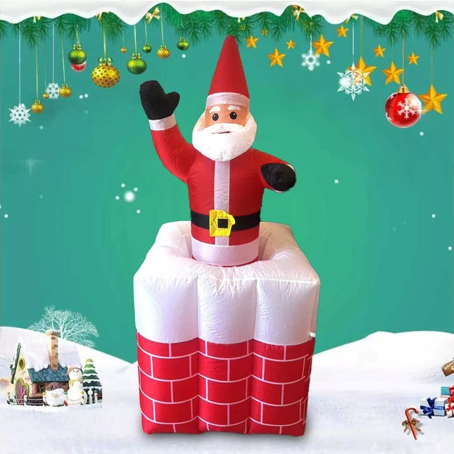 Inflatable Rise and Fall Santa Claus Decoration Christmas Built-In LED Lights