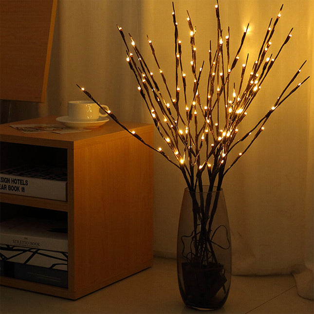 5 pack 20 LED Twig Branch Fairy Light Flowers Tree Willow Night Lamp Home Xmas Decor AU