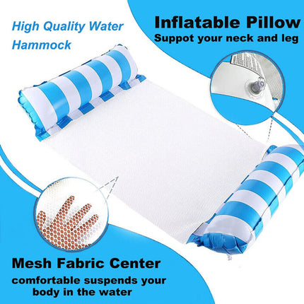 Inflatable Floating Water Hammock Float Pool Lounge Bed Sea Beach Swimming Chair