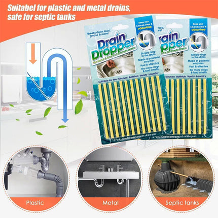 36 PCS Magic Clean Sticks Drain Cleaner Non-Toxic Deodorizer Odor Cleaning