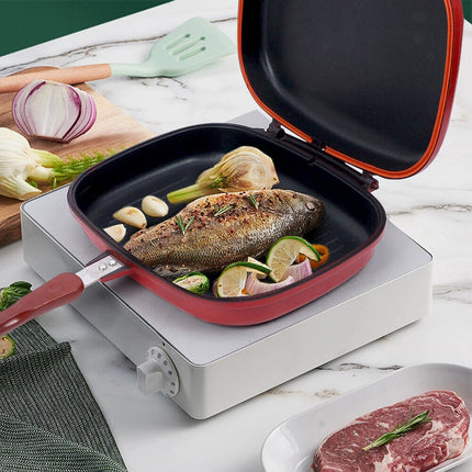 32cm Double-Sided Frying Pan Frying Pan Non-Stick Pancake Toast Baking Tool