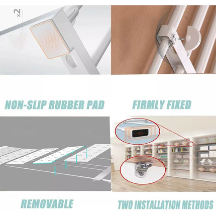 75-120cm Expandable Tension Shelf Adjustable Rack Hanger Rod Kitchen Organiser Separator