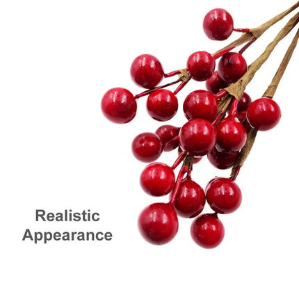 32x Christmas Red Holly Berry Decoration Craft Artificial Berry Picks Gift Wrap