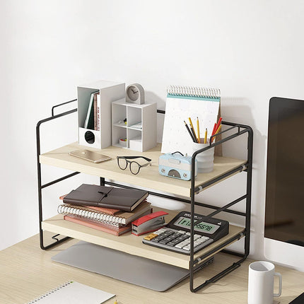 Stackable Desktop Storage Rack Shelf Desk Bookshelf Organizer Table Shelving