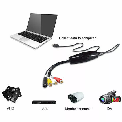 Video Grabber Capture Card Hi8 VCR VHS to Digital DVD Converter, Windows 10 Mac