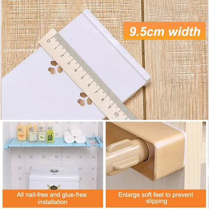 75-120cm Expandable Tension Shelf Adjustable Rack Hanger Rod Kitchen Organiser Separator