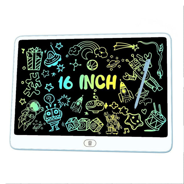 Blue 16" LCD Kids Writing Tablet Drawing Board Hand writing Pad Boys Girls Toy