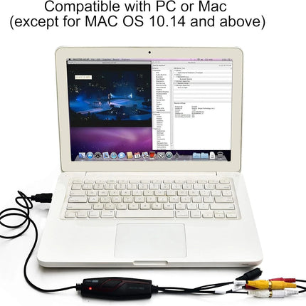 Video Grabber Capture Card Hi8 VCR VHS to Digital DVD Converter, Windows 10 Mac