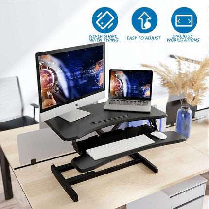 Standing Desk Laptop Riser Height Adjustable Stand Up Sit Stand Computer Shelf