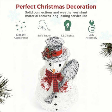 Solar powered Christmas Decoration Lights Snowman Metal Frame LED Light Iron