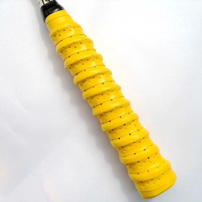 2 Pcs Yellow Badminton Tennis Racket Hand Glue Anti Slip Handle Tape Fishing Rod Grip