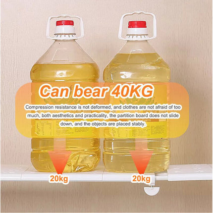 75-120cm Expandable Tension Shelf Adjustable Rack Hanger Rod Kitchen Organiser Separator