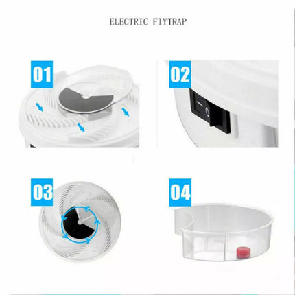 Insect Killer Fly Trap Electric Catcher Bug with Trapping Food White USB Cable