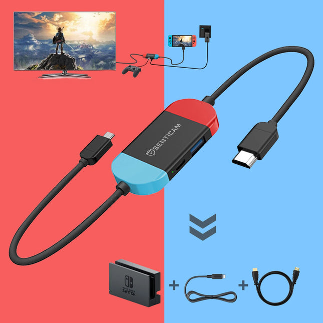 Nintendo Switch 1 Dock USB-C HDMI Mini Travel TV Connector Controller Charger