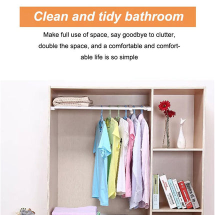 75-120cm Expandable Tension Shelf Adjustable Rack Hanger Rod Kitchen Organiser Separator