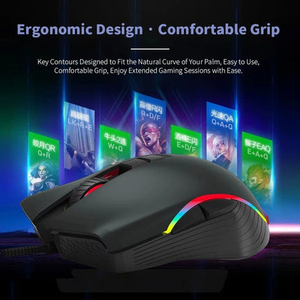 3-in-1 Gaming Keyboard Mouse Pad Set Backlit Rubber Dome Keyboard 3600DPI Mouse