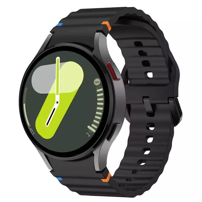 Black For Samsung Galaxy Watch 7 6 5 4 FE 40mm 44mm Sport Silicone Watch Band Strap Au