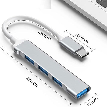 4In1 Multi Port Type C USB 3.0 Hub Adapter Cable Type-c For Macbook Ipad Laptop