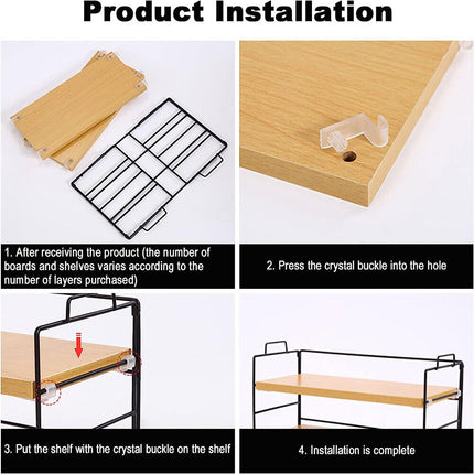 Stackable Desktop Storage Rack Shelf Desk Bookshelf Organizer Table Shelving