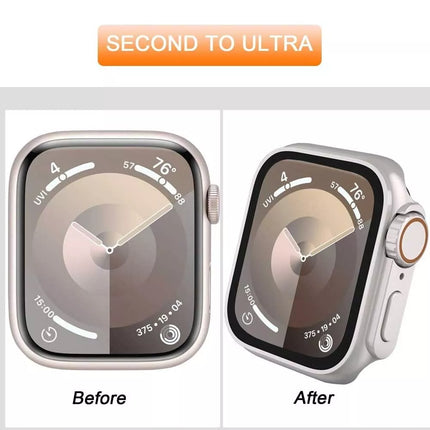 Transform to Ultra For Apple Watch Case iWatch 10 9 46mm 42mm Screen Protector Titanium Gold