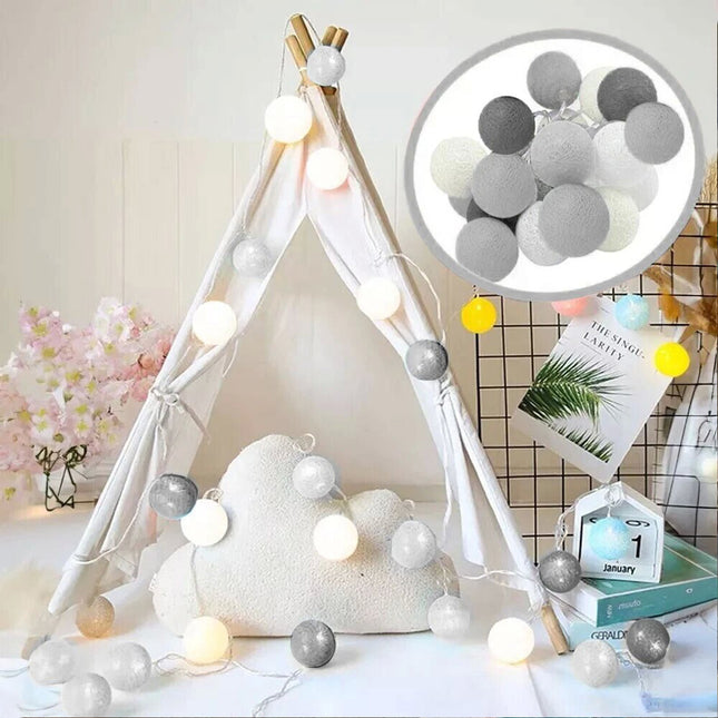 160cm Teepee Tent Kids Cotton Canvas Play House Boys Girls Gift Indoor With Dec Balls