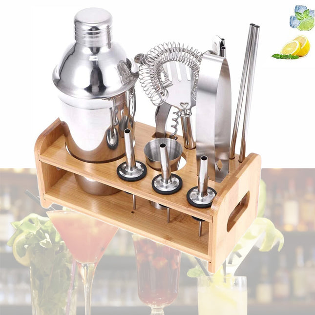 13Pcs Cocktail Shaker Set Mixer Martini Spirits Maker Bar Strainer Bartender Kit