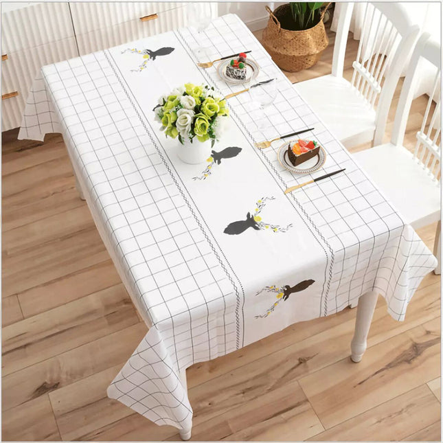 Deer Rectangle Table Cloth Water Stain Resistant PEVA Party Tablecloth Desk Cover Mat