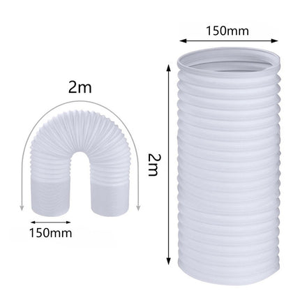 150MM X 2M Flexible Air Conditioner Parts Exhaust Pipe Vent Hose Tube Duct Outlet