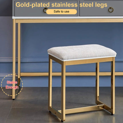 Modern Dressing Table with Adjustable LED Lights and Chair - 60x40cm