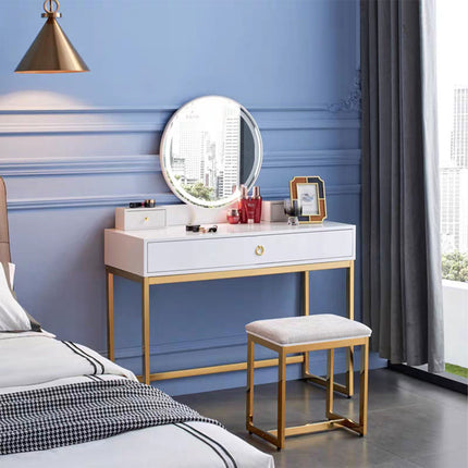 Modern Dressing Table with Adjustable LED Lights and Chair - 60x40cm