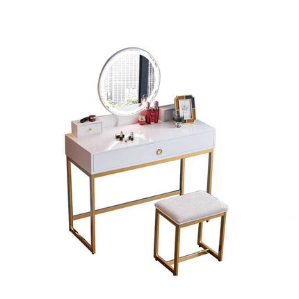 Modern Dressing Table with Adjustable LED Lights and Chair - 60x40cm