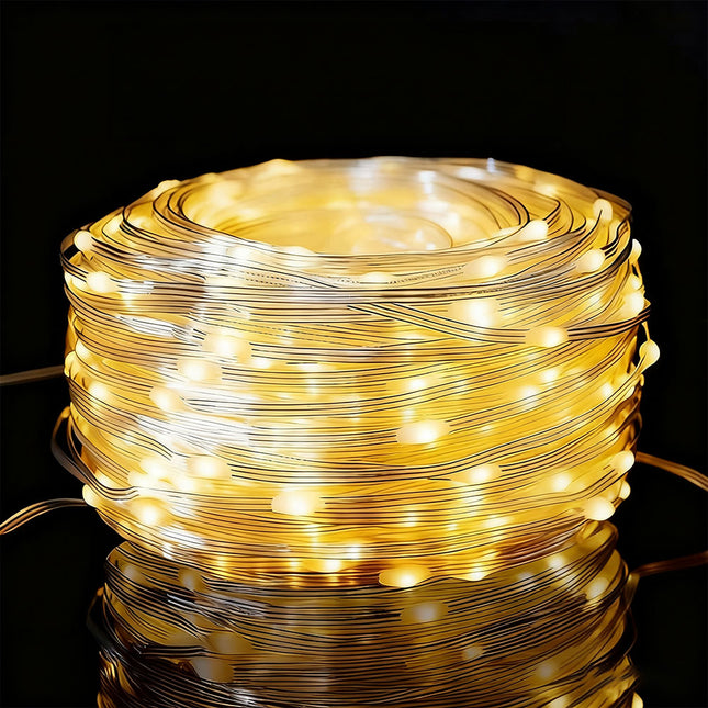 100LED Christmas String Lights Waterproof LED Garden Light Warm White