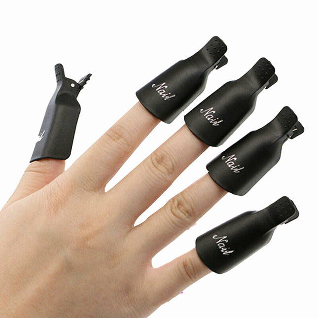 10PCS Art Soak Off Clip Cap Nail Plastic Remover Black Splendid&Co.