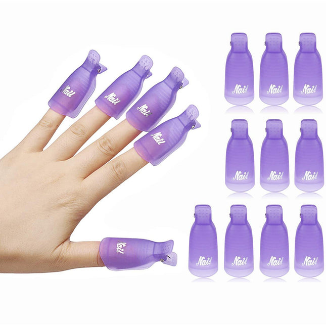10PCS Art Soak Off Clip Cap Nail Plastic Remover Purple Splendid&Co.