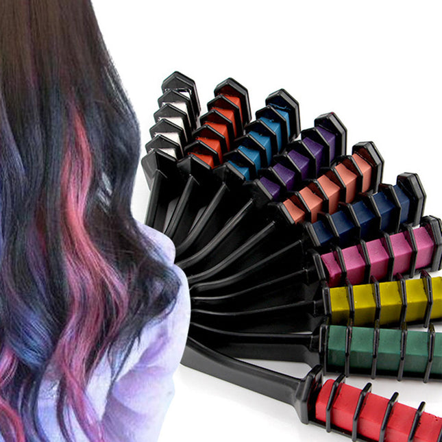 10pcs Temporary Color Hair Chalk Comb Kit - Image 1