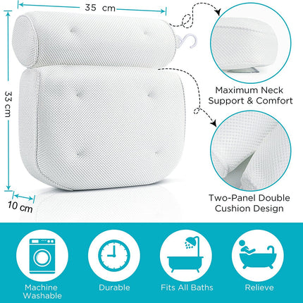 3D Mesh Bath Pillow Spa Breathable Bathtub Cushion-35cm Splendid&Co.