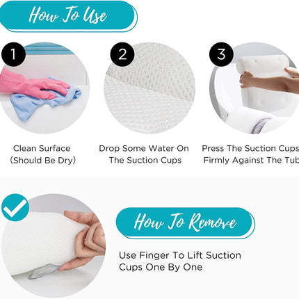 3D Mesh Bath Pillow Spa Breathable Bathtub Cushion-35cm Splendid&Co.