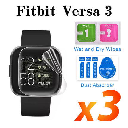 3Pcs Fitbit Versa 3 Sense Hydrogel Screen Protector Cover Splendid&Co.