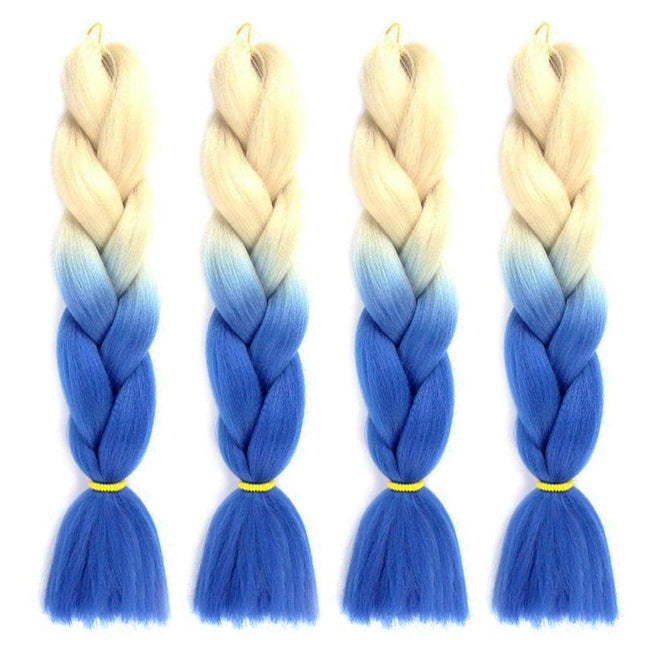 62cm Synthetic Gradient Coloured Braiding Hair Extensions -Beige&Blue Splendid&Co.